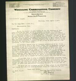 Letterhead - Wheeling Corrugating Company