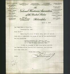 Letterhead - The National Hardware Association of the United States