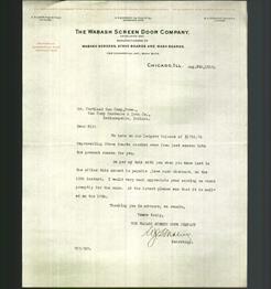 Letterhead - The Wabash Screen Door Company