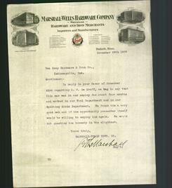 Letterhead - Marshall - Wells Hardware Company