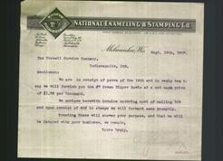 Letterhead - National Enameling & Stamping Co.