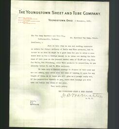 Letterhead - The Youngstown Sheet and Tube Company