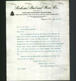 Letterhead - Kokomo Steel and Wire Co.