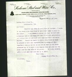 Letterhead - Kokomo Steel and Wire Co.