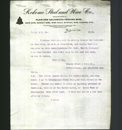 Letterhead - Kokomo Steel and Wire Co.