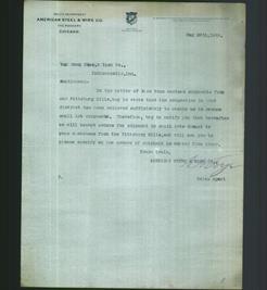 Letterhead - American Steel & Wire Co.