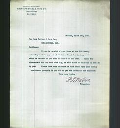 Letterhead - American Steel & Wire Co.