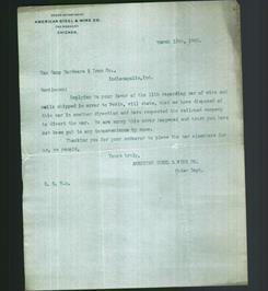 Letterhead - American Steel & Wire Co.
