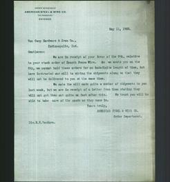 Letterhead - American Steel & Wire Co.