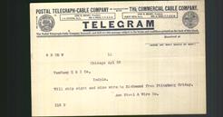 Telegram - Postal Telegraph - Cable Company