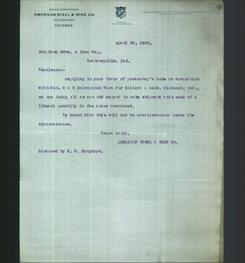 Letterhead - American Steel & Wire Co.