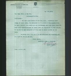 Letterhead - American Steel & Wire Co.