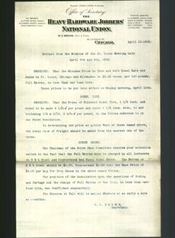 Letterhead - The Heavy Hardware Jobbers' National Union