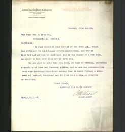 Letterhead - American Tin Plate Company