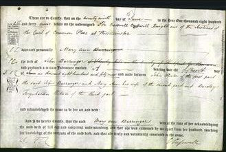 Deed by Married Women - Mary Ann Barringer-Original Ancestry