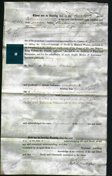 Deed by Married Women - Mary Whitelegge-Original Ancestry