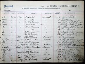 Adams Express Company Ledger 8