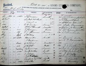 Adams Express Company Ledger 12