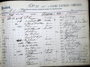 Adams Express Company Ledger 14