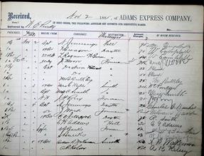 Adams Express Company Ledger 16