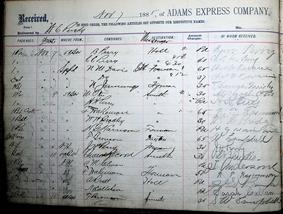 Adams Express Company Ledger 19