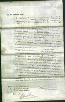 Court of Common Pleas - Jane Louisa Victoria Hinchliffe-Original Ancestry