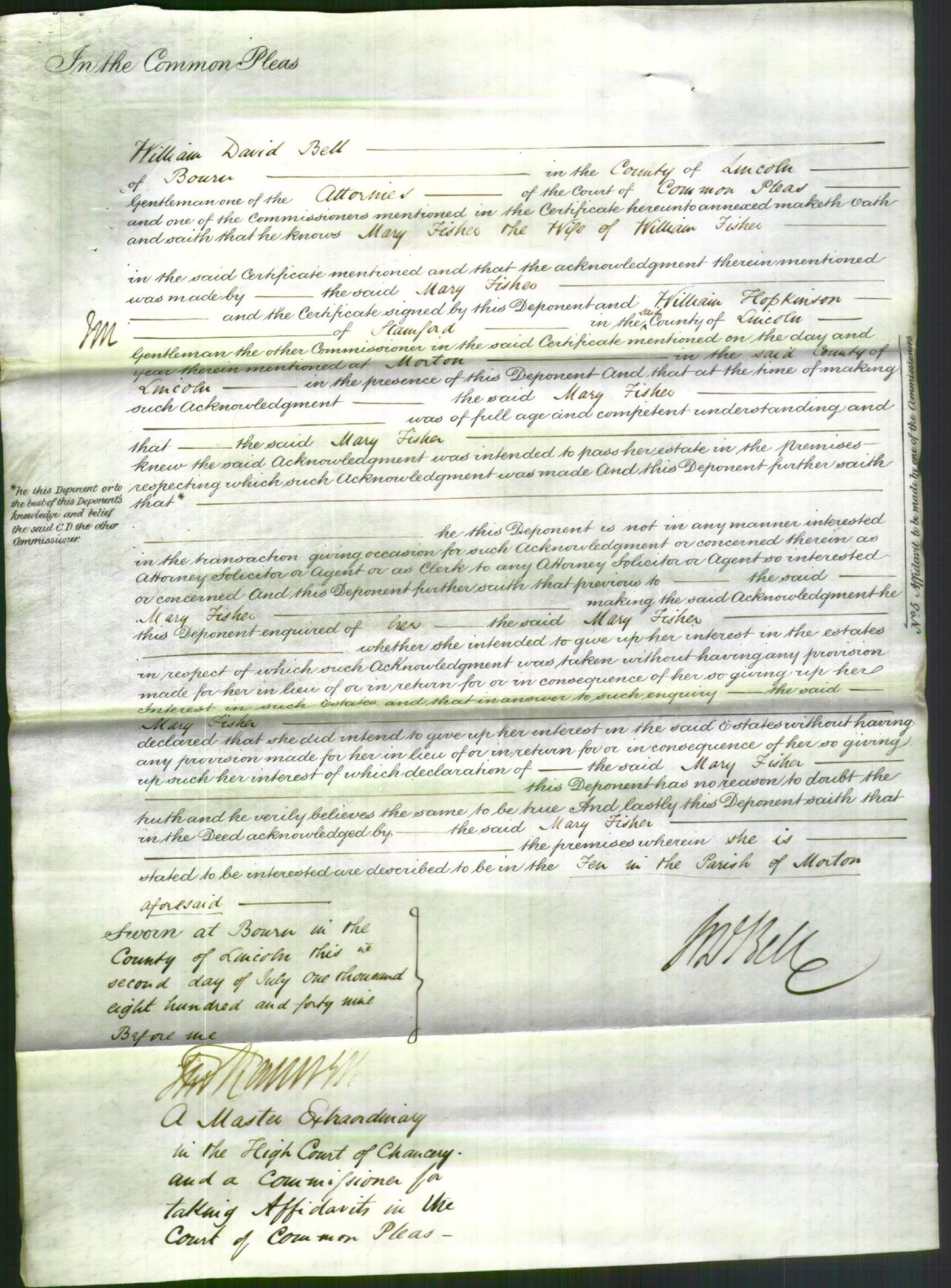 Court of Common Pleas - Mary Fisher