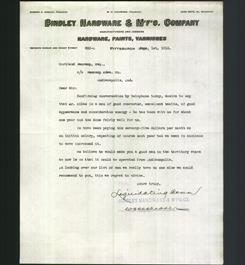 Letterhead - Bindley Hardware & M'f'g Company