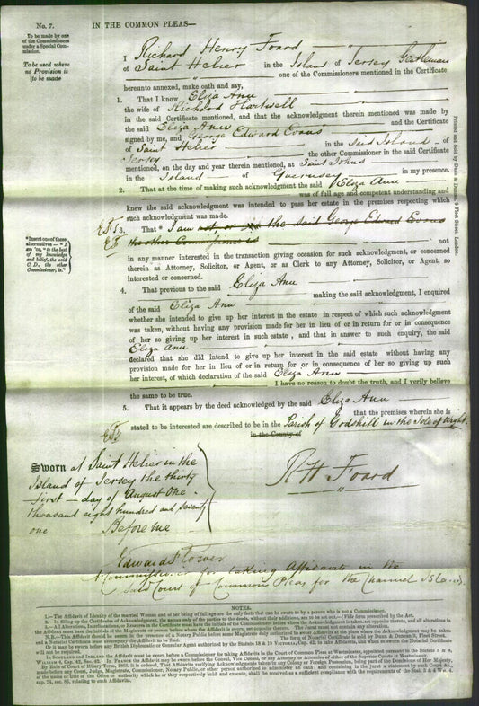 Court of Common Pleas - Eliza Ann Hartwell