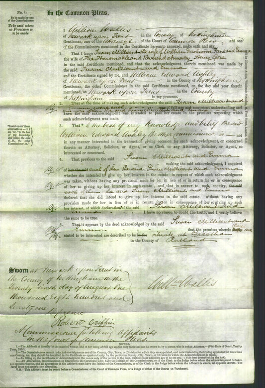 Court of Common Pleas - Susan Millicent Fane and Emma Gore