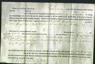 Deed by Married Women - Elizabeth Humphreys-Original Ancestry