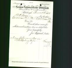 Bank Letterhead - German National Bank of Pittsburgh