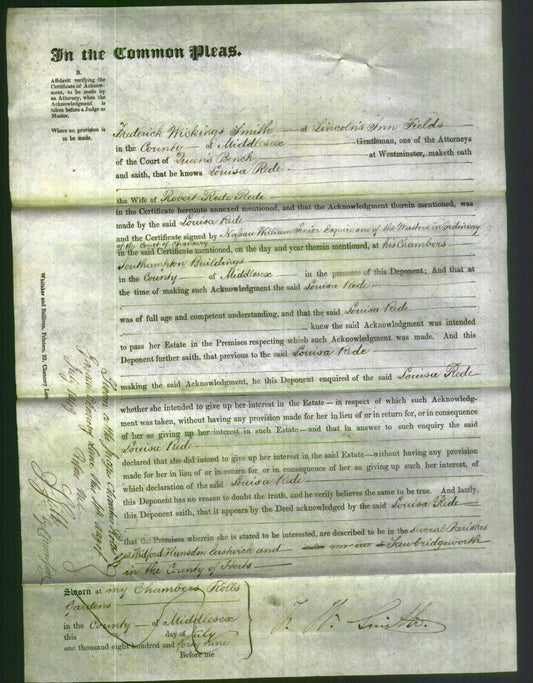 Court of Common Pleas - Louisa Rede