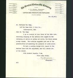 Letterhead - The Central Cotton Oil Company