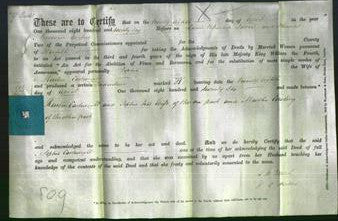 Deed by Married Women - Sophia Cartwright-Original Ancestry