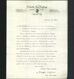 Letterhead - Columbia Trust Company