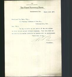 Letterhead - The First National Bank