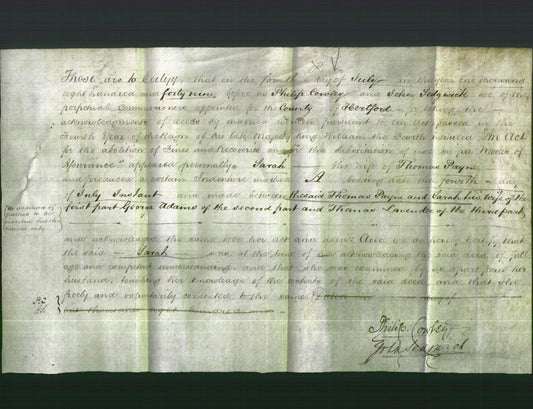 Deed by Married Women - Sarah Payne