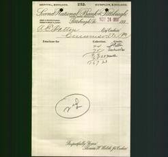 Bank Letterhead - Second National Bank of Pittsburgh