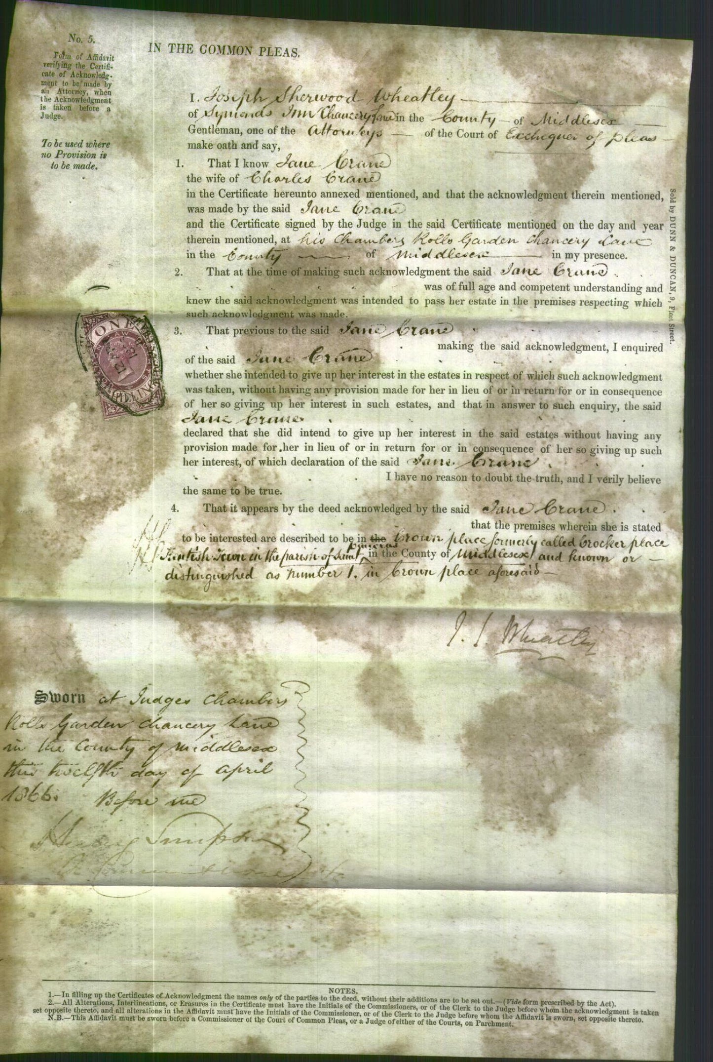 Court of Common Pleas - Jane Crane