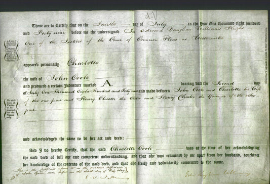 Deed by Married Women - Charlotte Cook