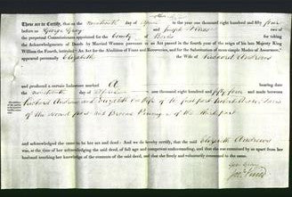 Deed by Married Women - Elizabeth Andrews-Original Ancestry