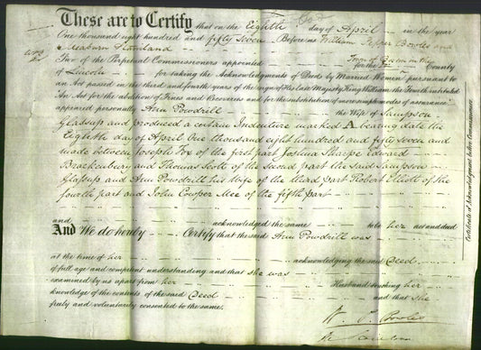 Deed by Married Women - Ann Powdrill Glassup