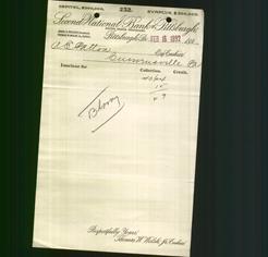 Bank Letterhead - Second National Bank of Pittsburgh