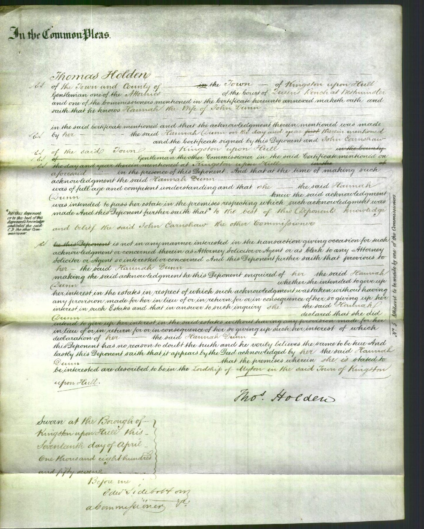 Court of Common Pleas - Hannah Dunn