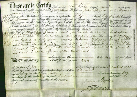 Deed by Married Women - Ann Cain