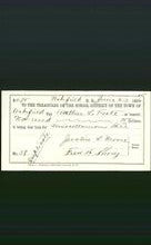 Wakefield, Massachusetts Payment Voucher - Arthur L. Foote-Original Ancestry
