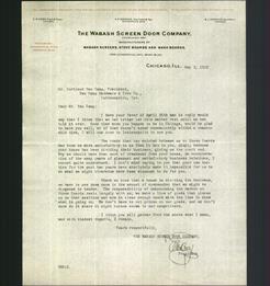 Letterhead - The Wabash Screen Door Company