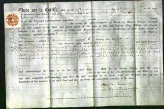 Deed by Married Women - Mary Matilda Chaplin-Original Ancestry