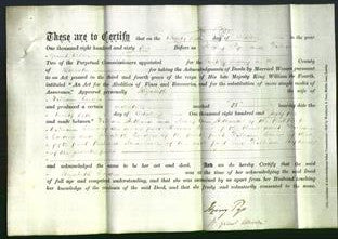 Deed by Married Women - Elizabeth Corden-Original Ancestry